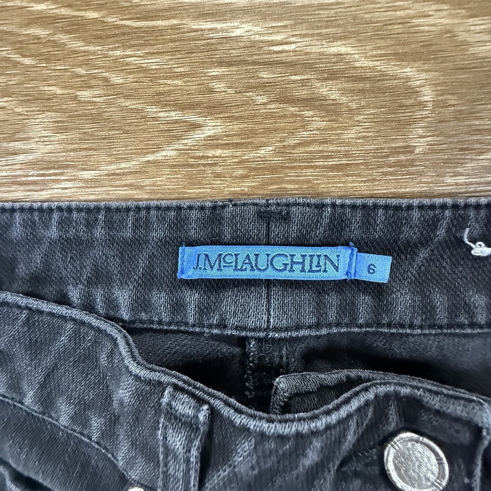J McLaughlin Women's Black Straight Leg Stretch Jeans Size 6 Dark Wash 30x30 - Picture 3 of 10